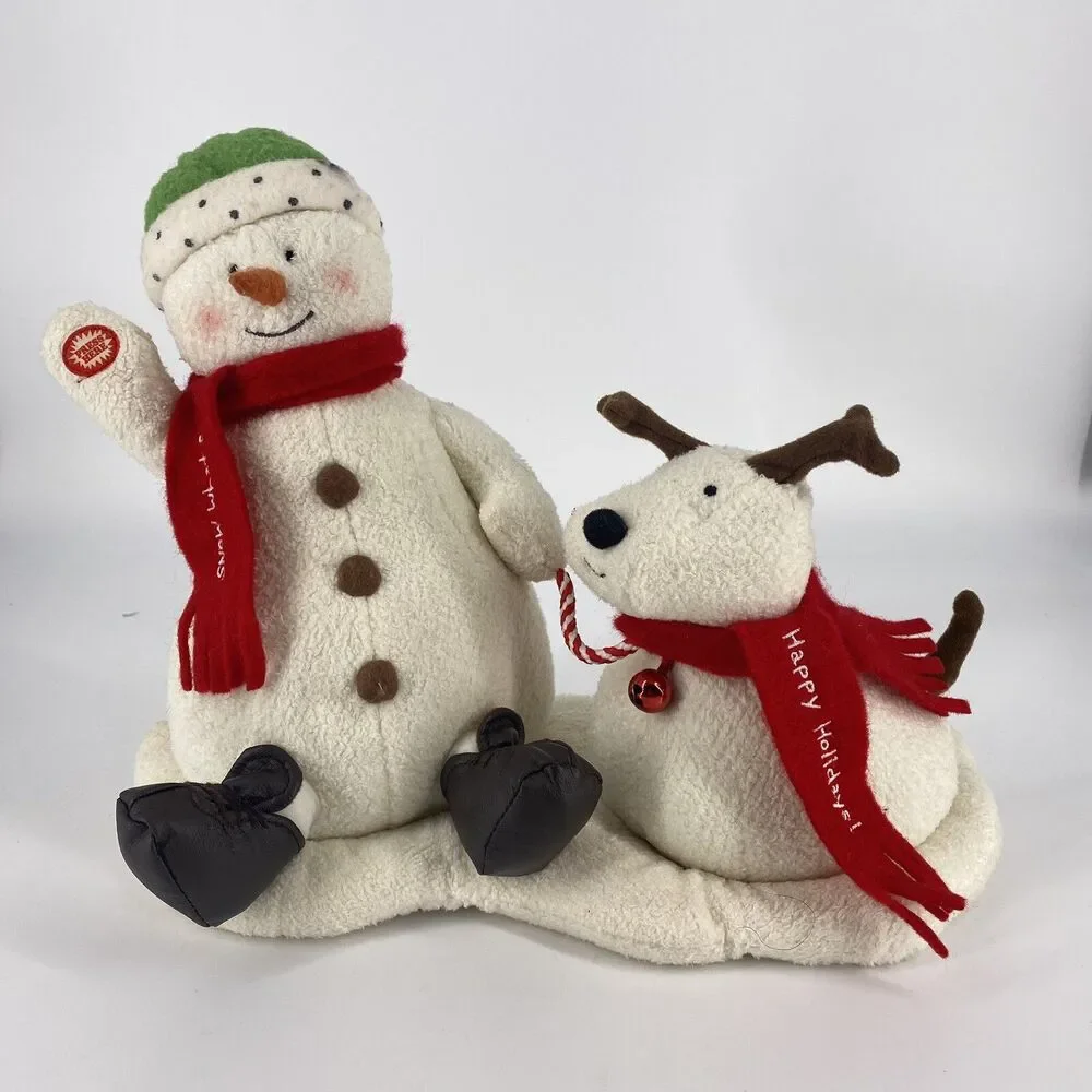 2004 Hallmark Jingle Pals Snow What Fun Snowman Dog Animated Musical WORKS